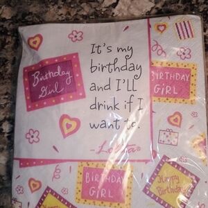 Party Napkin's Birthday Girl Napkins. Brand New In Package